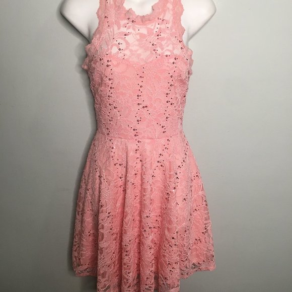 Boutique - Lace Pink Aline Dress - Item#93 - Picture 2 of 10